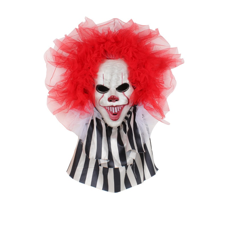 Halloween Decorations Outdoor Door Hanger Scary Clown Wreath Front Decor Lights - Image 6