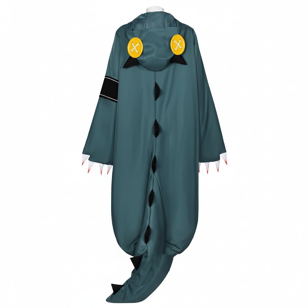Halloween Dinosaur Cosplay Costume Onesie Jumpsuit with Wig and Shoe Covers for Party - Image 4