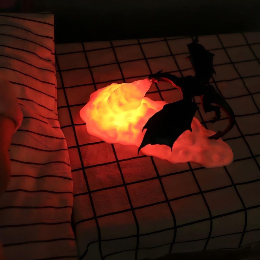 Halloween Dragon Night Light Bedside Table Lamp with LED Fire-Breathing Effect and Design - Image 2