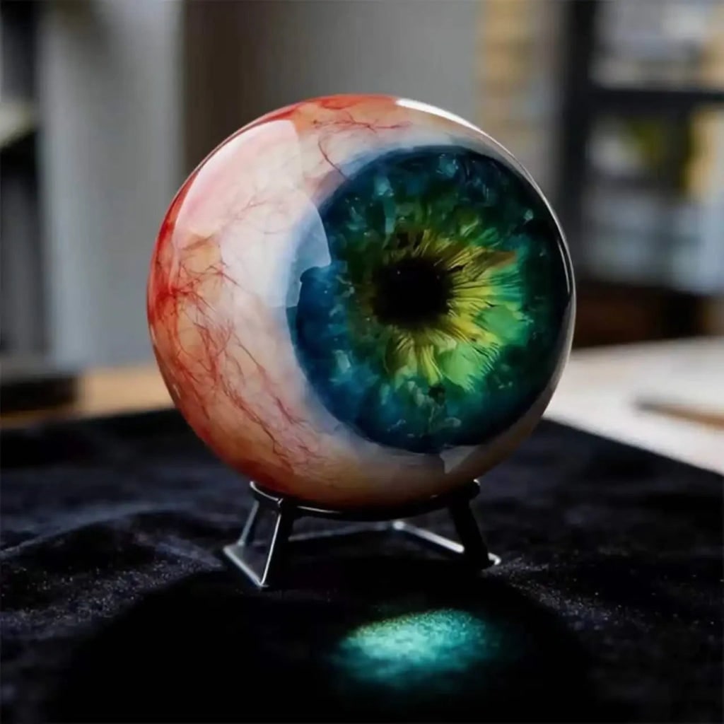 Halloween Eyeball Decor with Witch and Pink Porch Display Stand for Front Door Party Decoration - Image 4