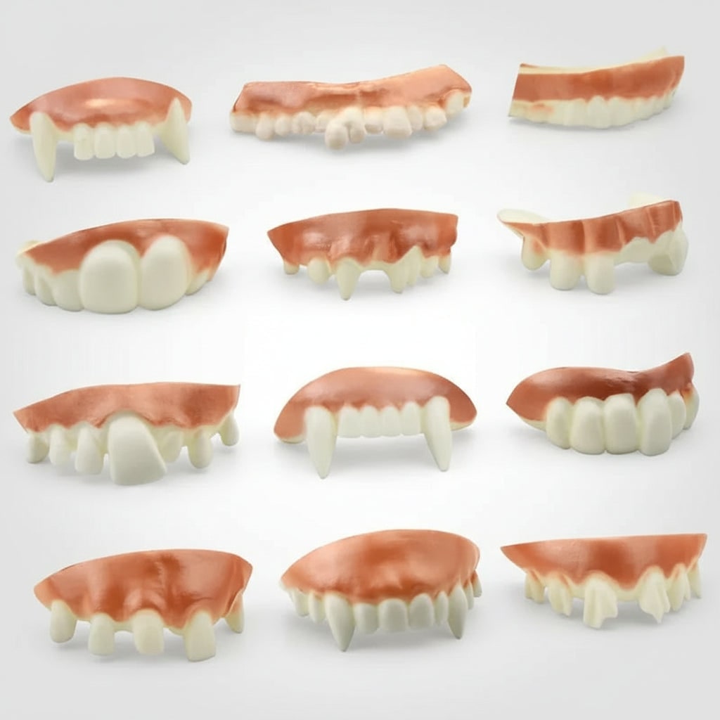 Halloween Fake Teeth Partials with Multiple Options for Vampire Fangs Party Costume - Image 1