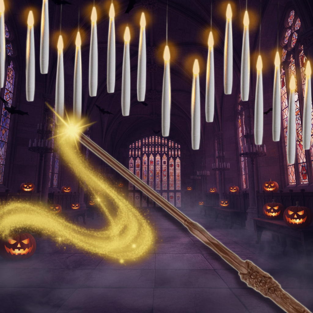 Halloween Flameless LED Taper Candles with Remote Control Battery Operated Floating Hanging - Image 3