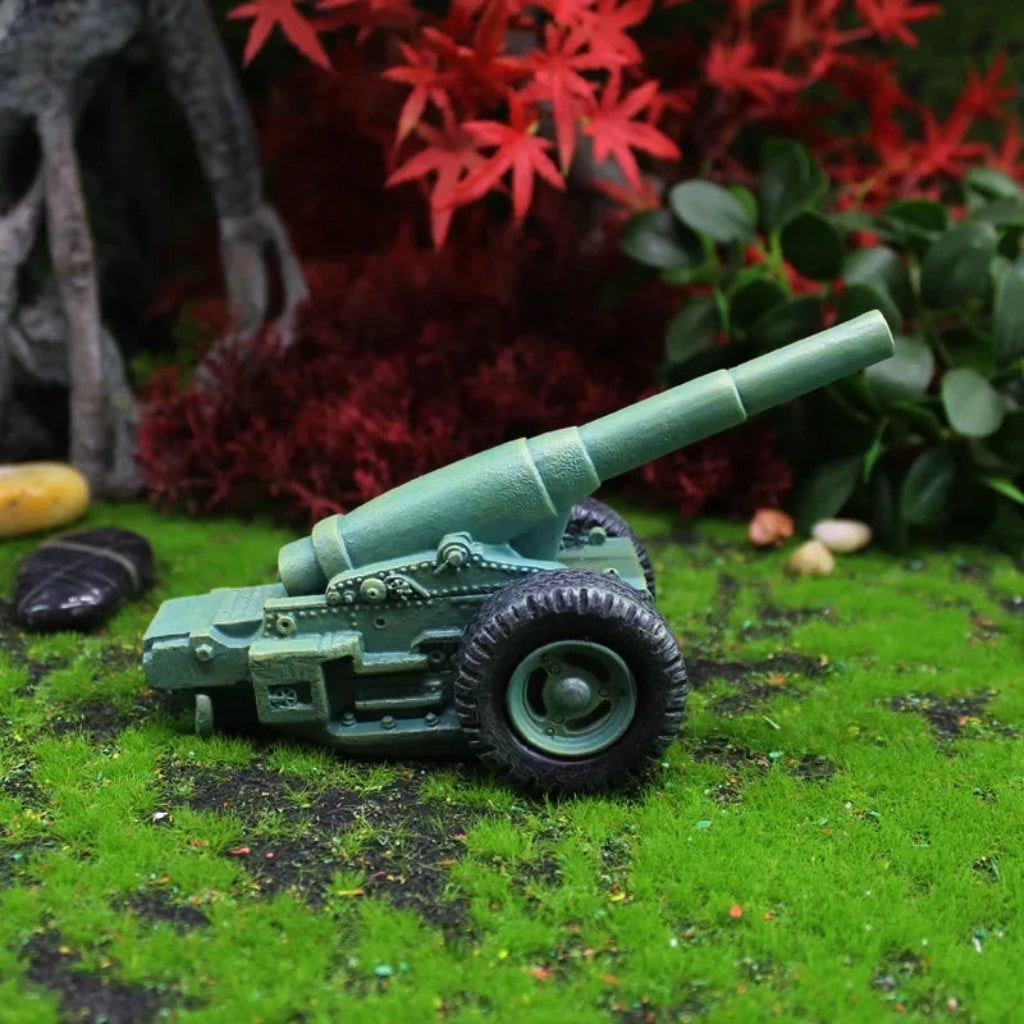 Halloween Funny Garden Gnome Figurine and Cannon Resin Miniature Set Solar - Image 2