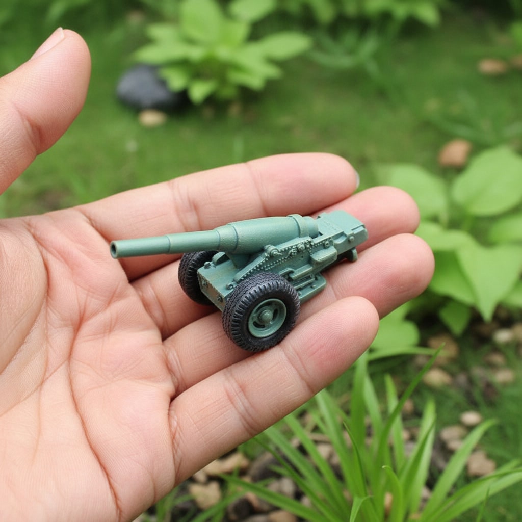 Halloween Funny Garden Gnome Figurine and Cannon Resin Miniature Set Solar - Image 4