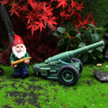 Halloween Funny Garden Gnome Figurine and Cannon Resin Miniature Set Solar - Image 5