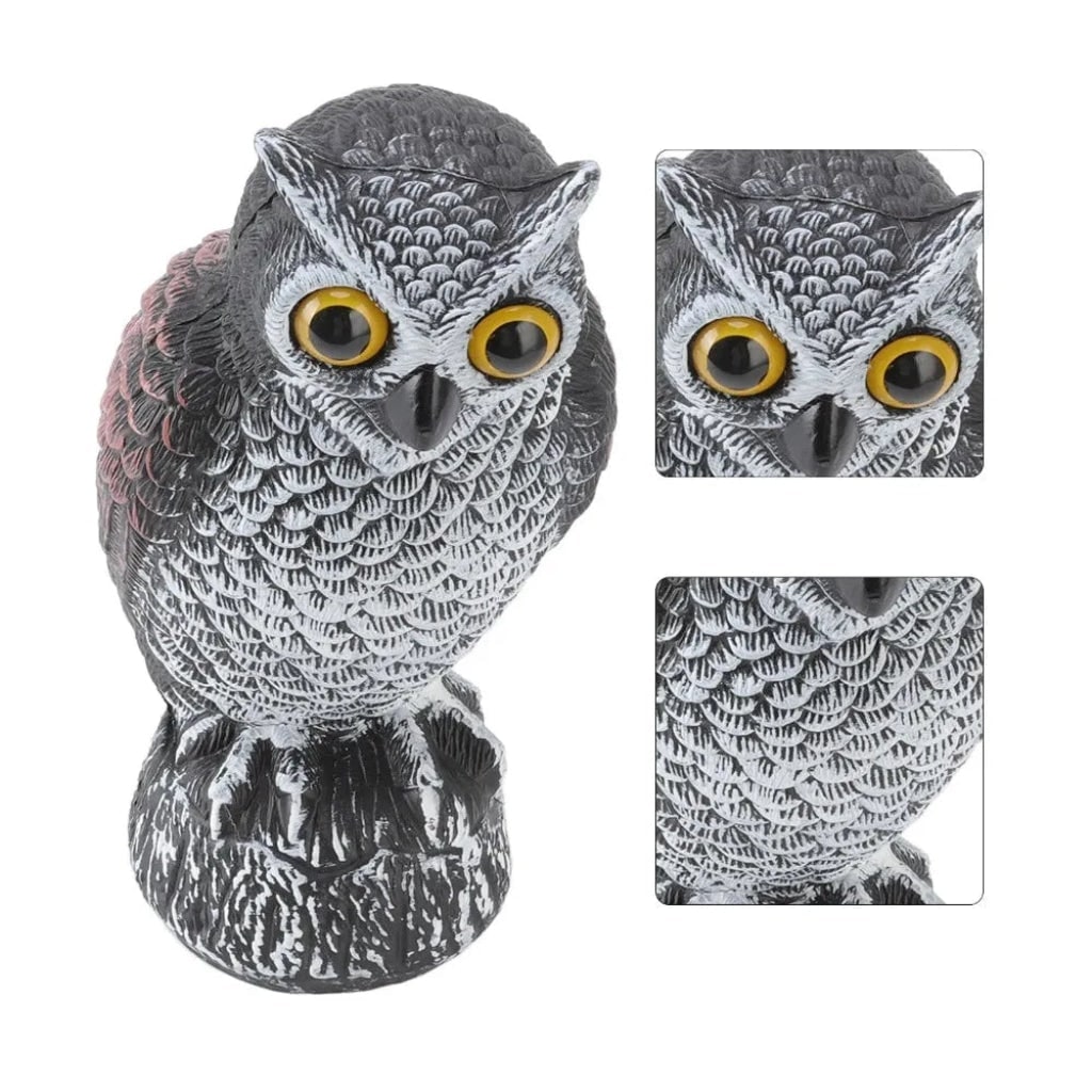 Halloween Garden Owl Statue Decoy with Realistic Design to Scare Birds Away Outdoor Yard Decoration - Image 4