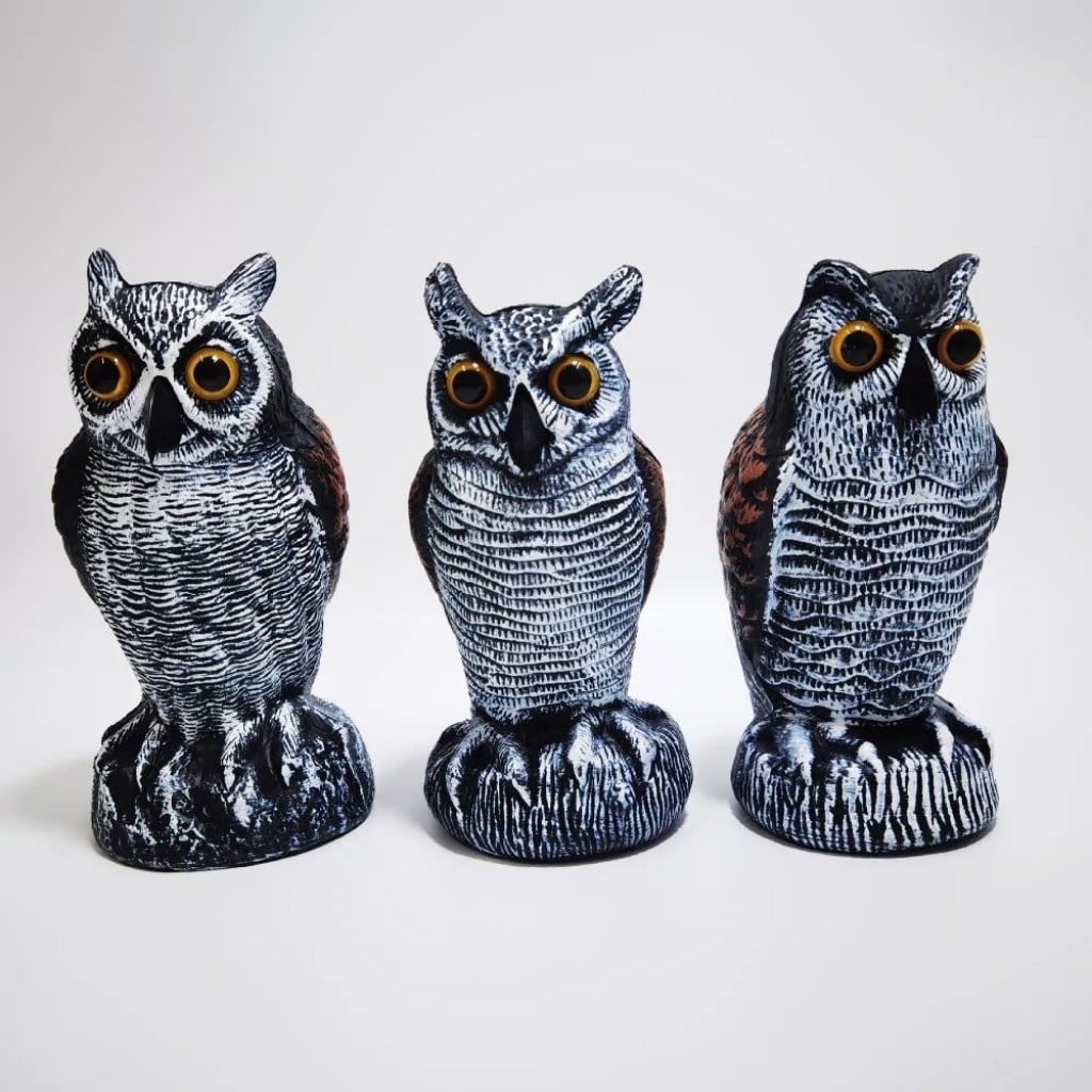 Halloween Garden Owl Statue Decoy with Realistic Design to Scare Birds Away Outdoor Yard Decoration - Image 5