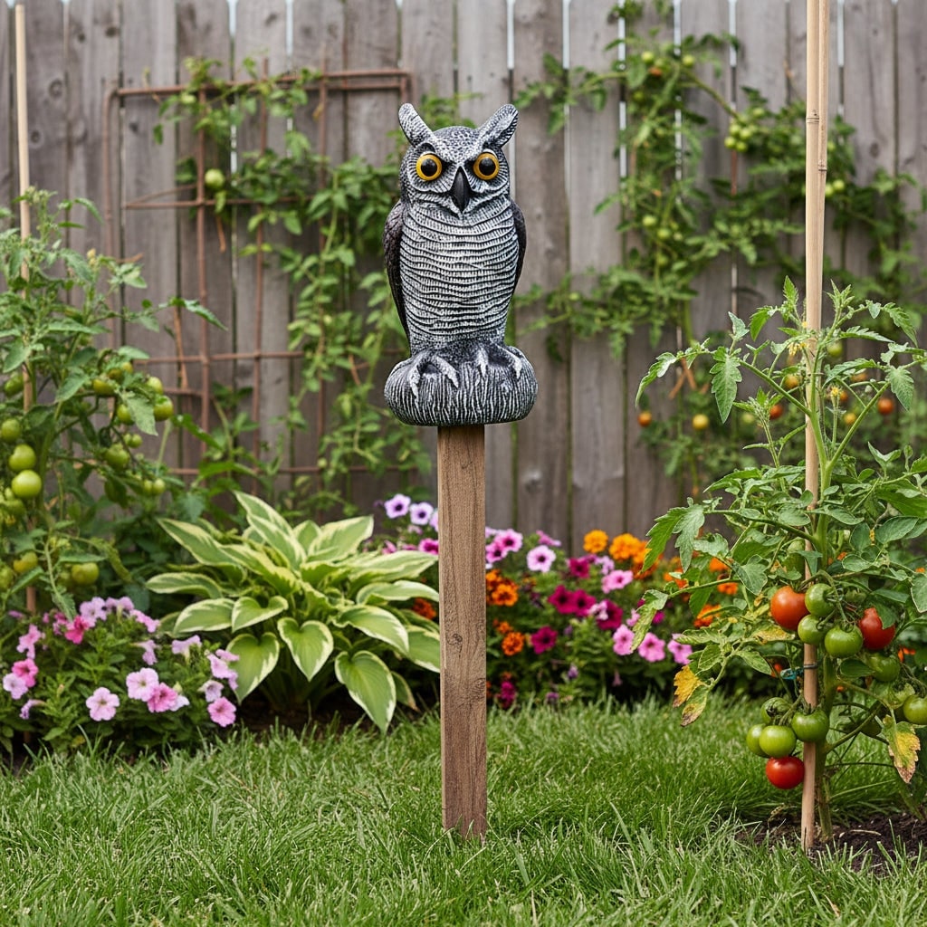 Halloween Garden Owl Statue Decoy with Realistic Design to Scare Birds Away Outdoor Yard Decoration - Image 6
