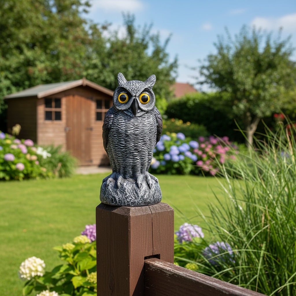 Halloween Garden Owl Statue Decoy with Realistic Design to Scare Birds Away Outdoor Yard Decoration - Image 7