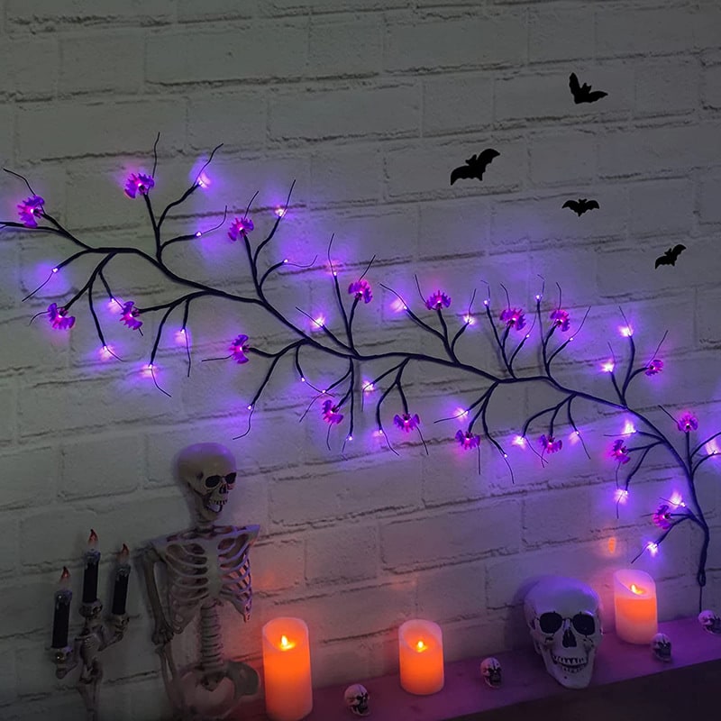 Halloween Garland with Lights LED Twig Battery Operated for Outdoor Mantel Decoration - Image 10