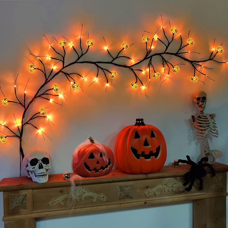 Halloween Garland with Lights LED Twig Battery Operated for Outdoor Mantel Decoration - Image 11