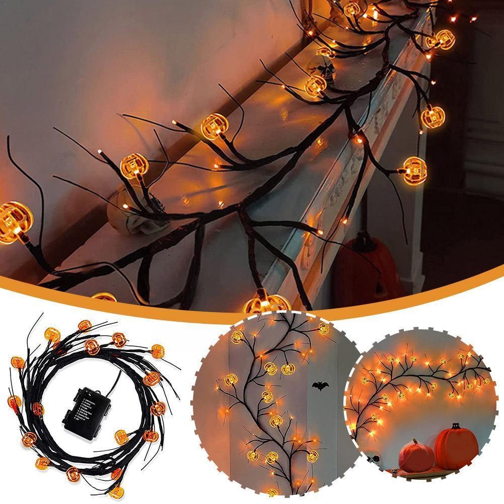 Halloween Garland with Lights LED Twig Battery Operated for Outdoor Mantel Decoration - Image 6