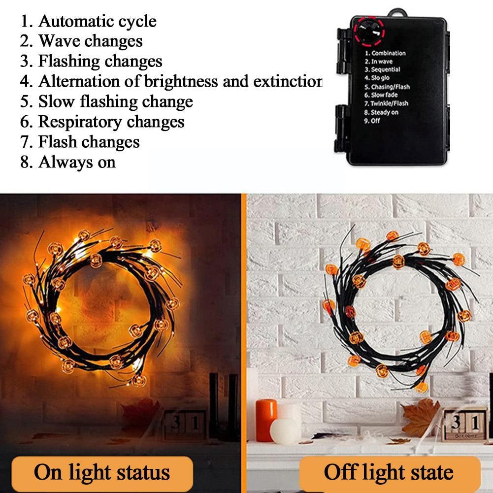 Halloween Garland with Lights LED Twig Battery Operated for Outdoor Mantel Decoration - Image 8
