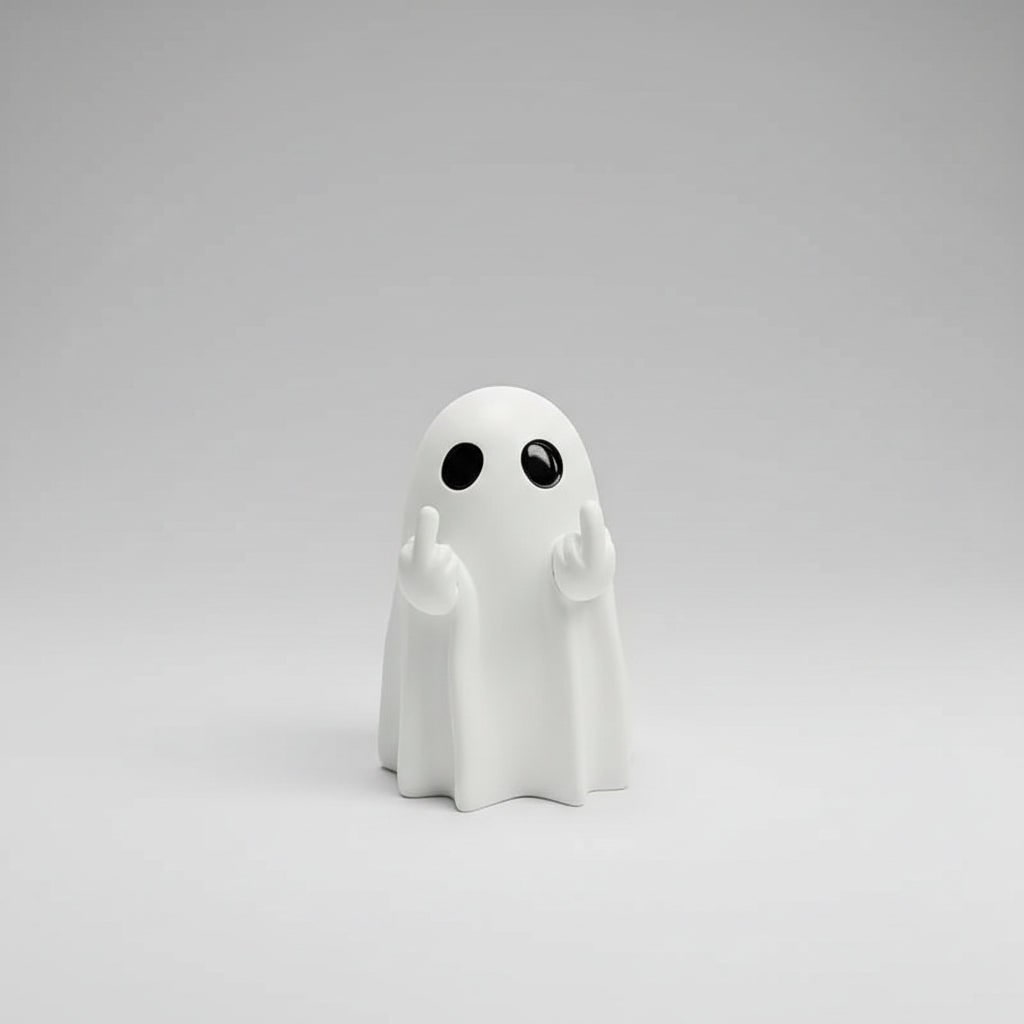 Halloween Ghost Decor Figurine with Middle Finger Gesture Tabletop Decoration Inflatable - Image 5
