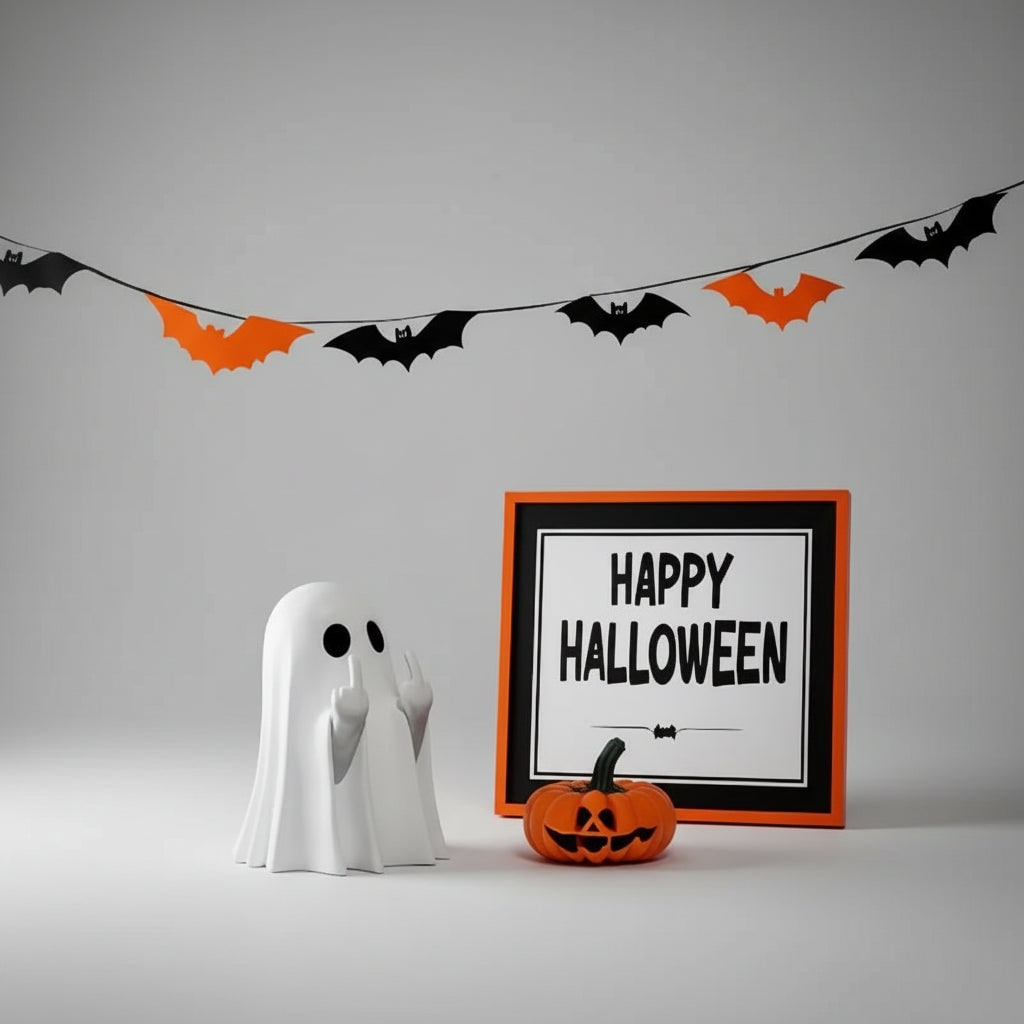 Halloween Ghost Decor Figurine with Middle Finger Gesture Tabletop Decoration Inflatable - Image 7