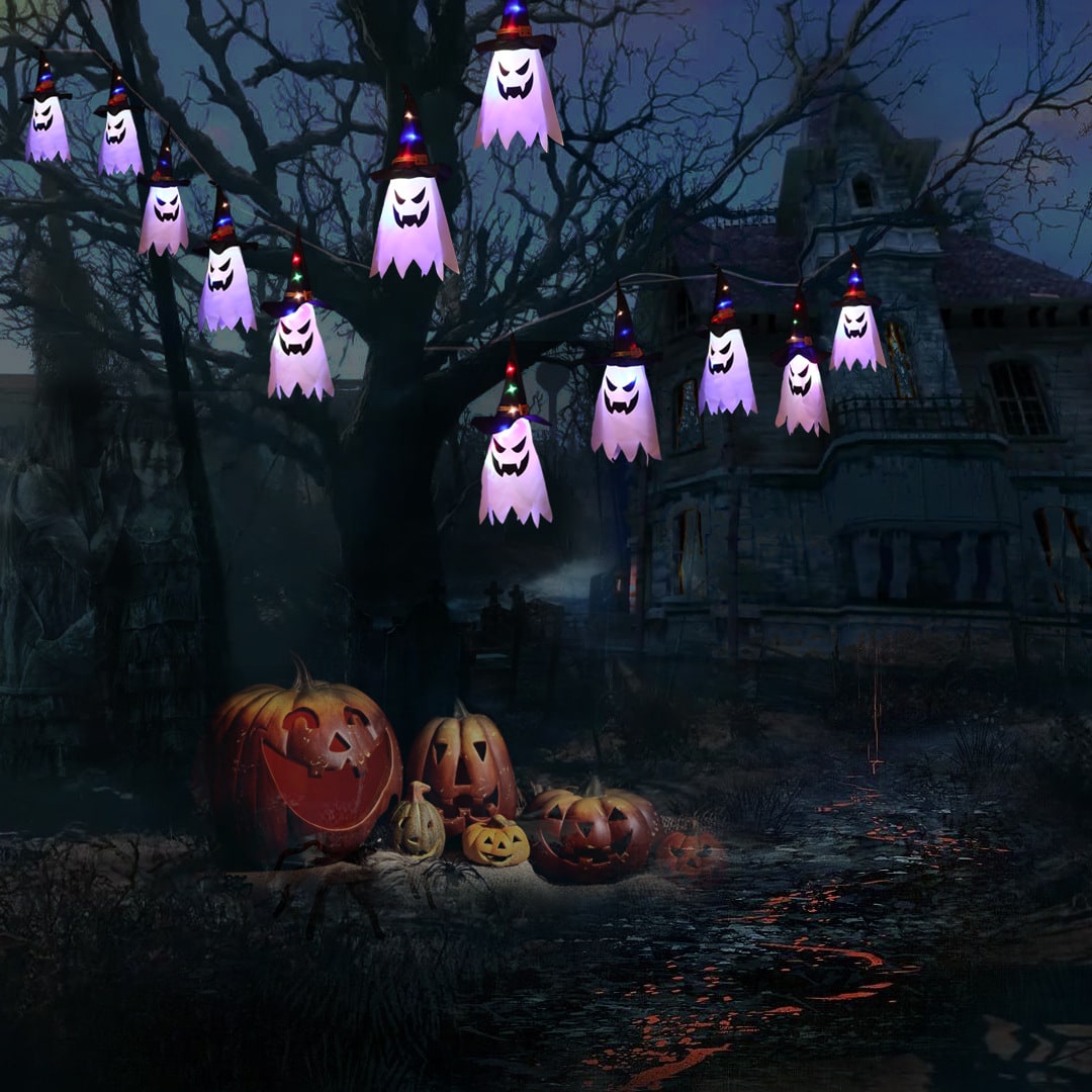Halloween Ghost Decoration Light with Hanging and LED String for Party Decor - Image 11