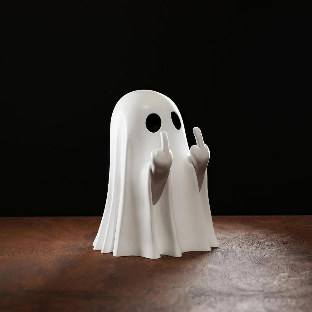 Halloween Ghost Decorations Figurine with Middle Finger Gesture Tabletop Statue for Party - Image 6