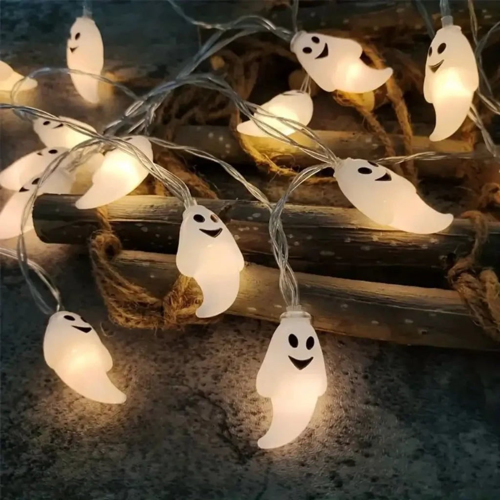 Halloween Ghost String Lights Battery Operated LED Outdoor Decoration for Patio and Yard Party - Image 4