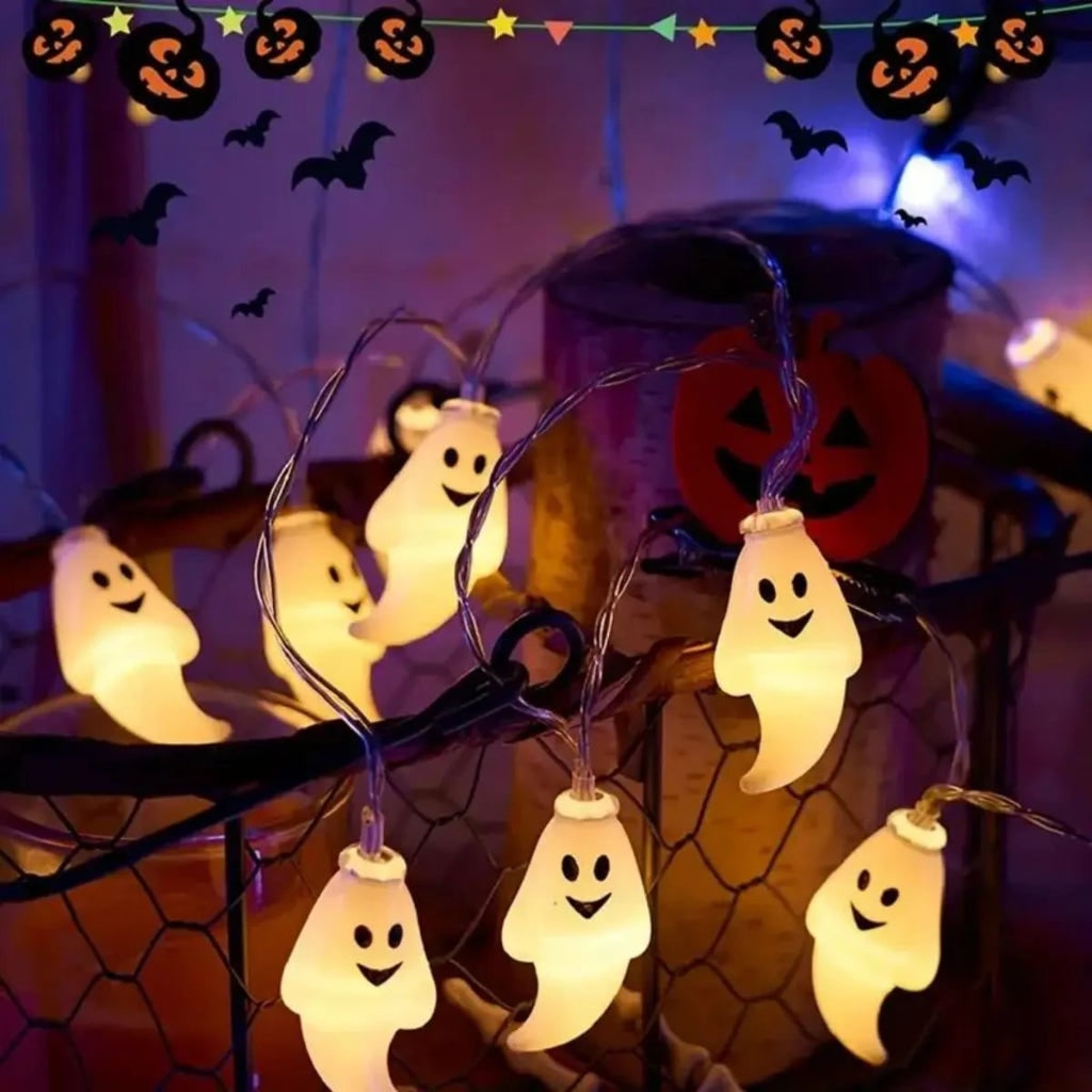 Halloween Ghost String Lights Battery Operated LED Outdoor Decoration for Patio and Yard Party - Image 5