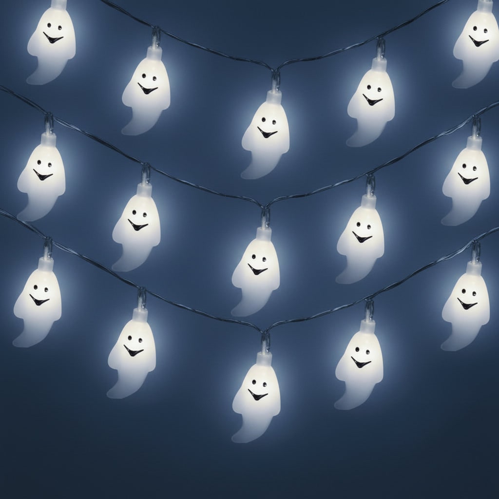 Halloween Ghost String Lights Outdoor Battery Powered LED for Patio and Yard Decoration - Image 2