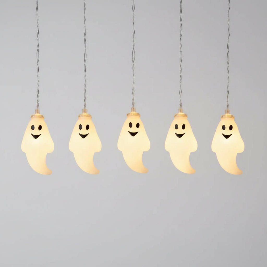 Halloween Ghost String Lights Outdoor Battery Powered LED for Patio and Yard Decoration - Image 3