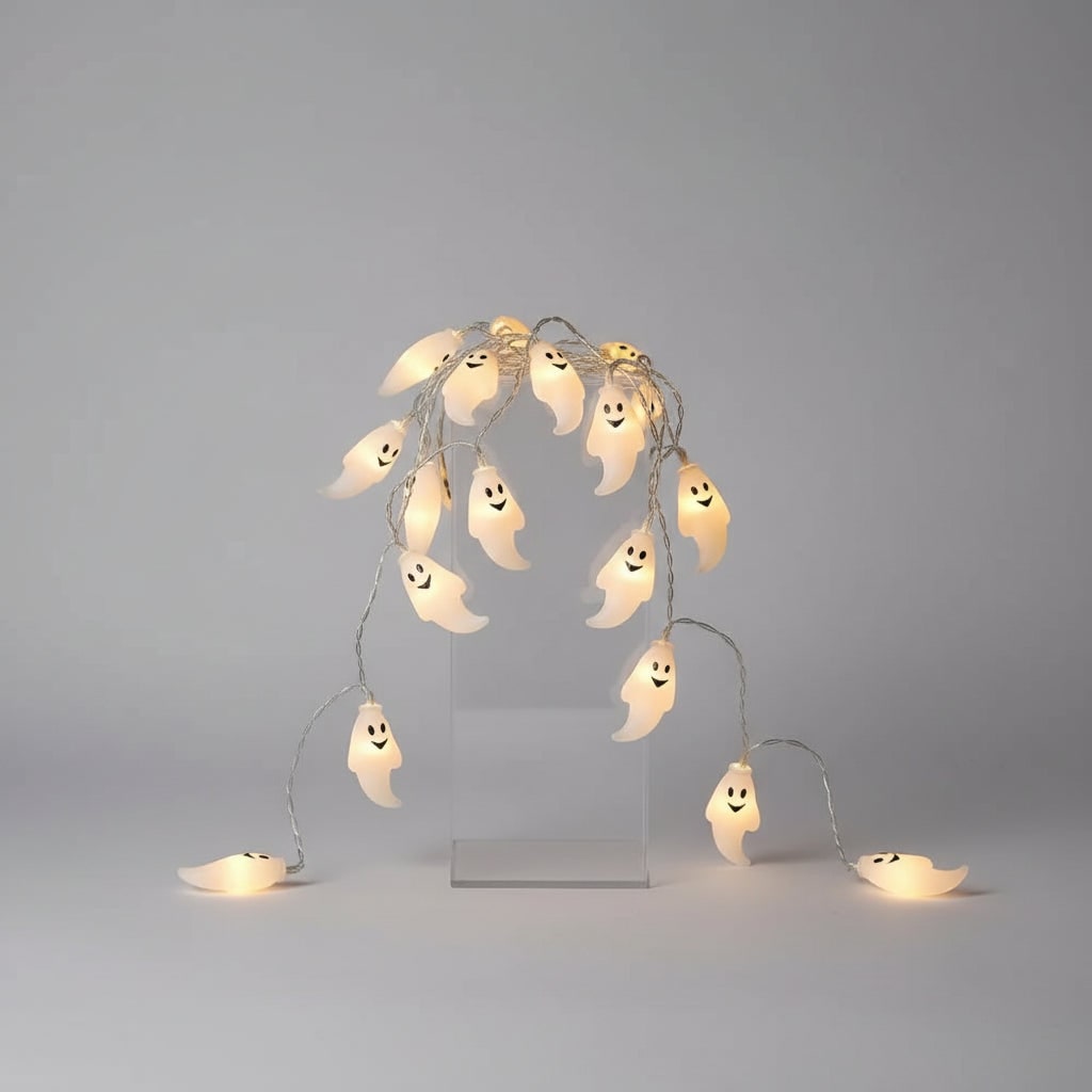 Halloween Ghost String Lights Outdoor Battery Powered LED for Patio and Yard Decoration - Image 4
