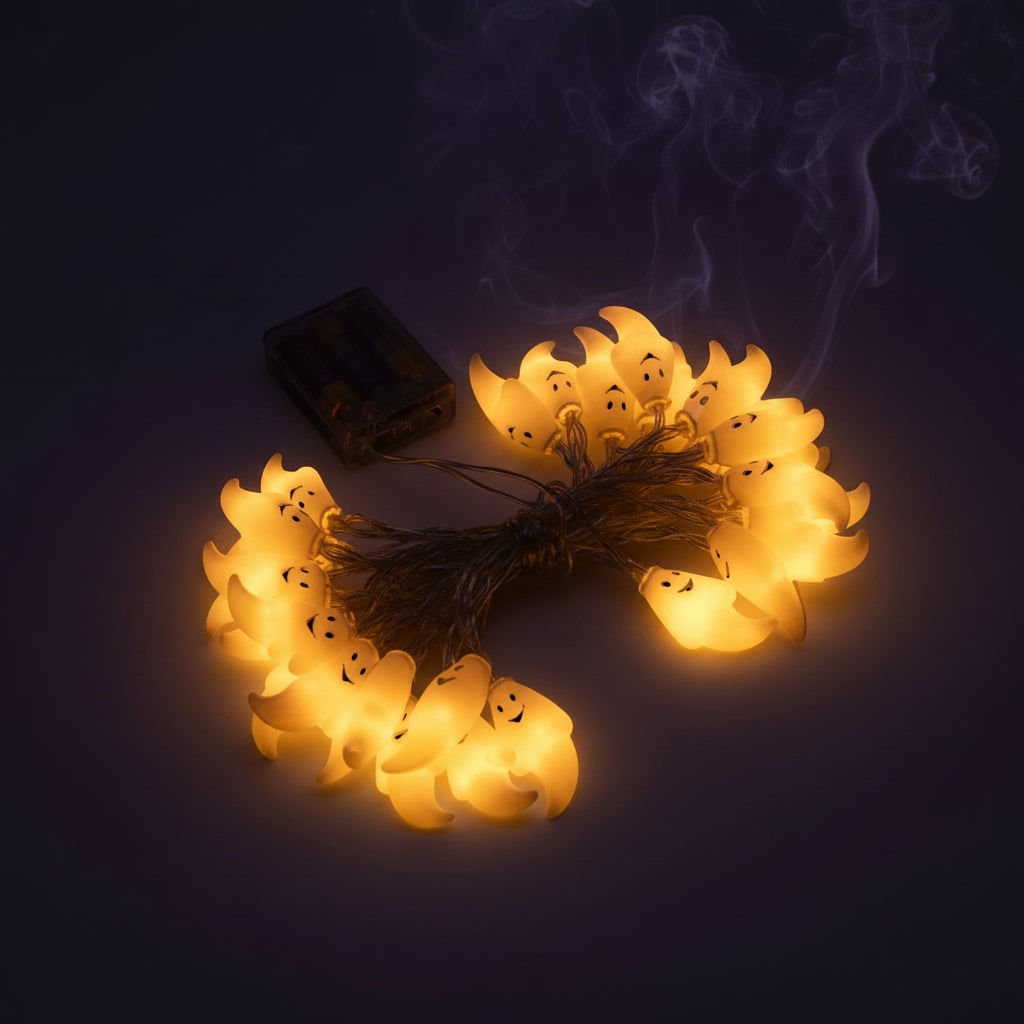Halloween Ghost String Lights Outdoor Battery Powered LED for Patio and Yard Decoration - Image 6
