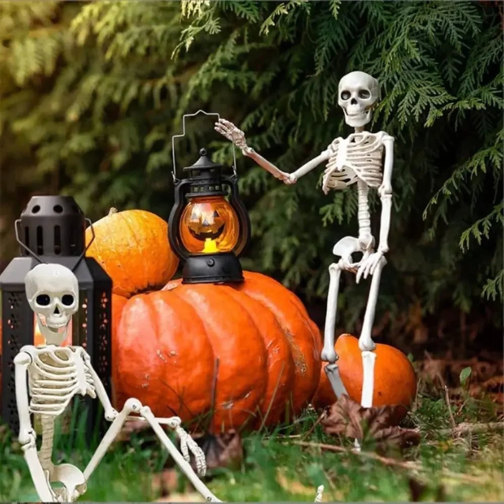 Halloween Giant Skeleton Decoration with Poseable Joints for Party and Outdoor Haunted House Display - Image 2