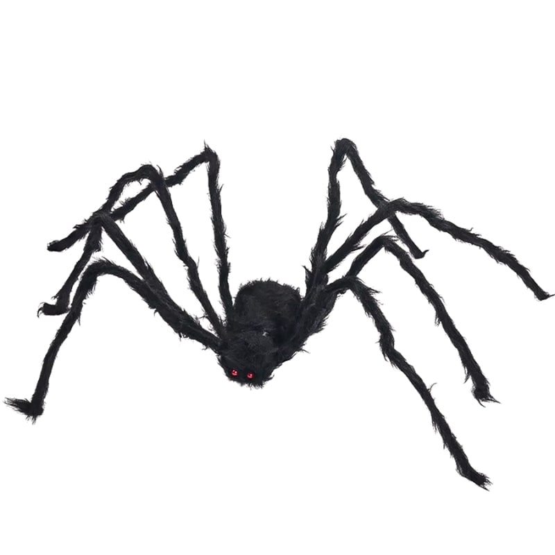 Halloween Giant Spider Decoration with Web and Poseable Legs for Outdoor Yard - Image 1