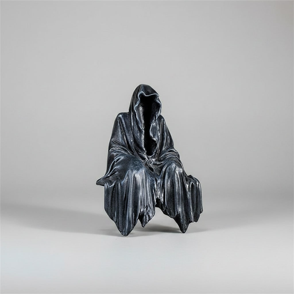 Halloween Grim Reaper Statue Spooky Gothic Resin Decoration for Haunted House Party - Image 2