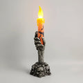 Halloween Hand Poured Soy Candles with Skeleton Holder and LED Flame Light for Party Decoration - Image 3