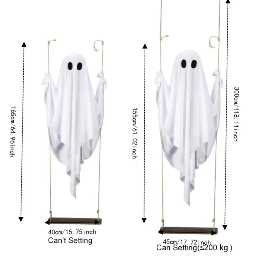 Halloween Hanging Ghost Decoration with LED Light Remote Control for Large Outdoor Yard Party - Image 4