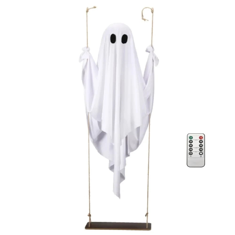 Halloween Hanging Ghost Decoration with LED Light Remote Control for Large Outdoor Yard Party - Image 5