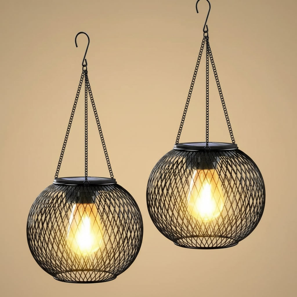 Halloween Hanging Solar Lights Outdoor with Powered Lantern and LED Bulb for Yard Decoration - Image 4