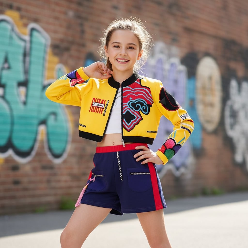 Halloween Hip Hop Dance Costume with Crop Top Shorts and Joggers for Party Performance Wear - Image 1