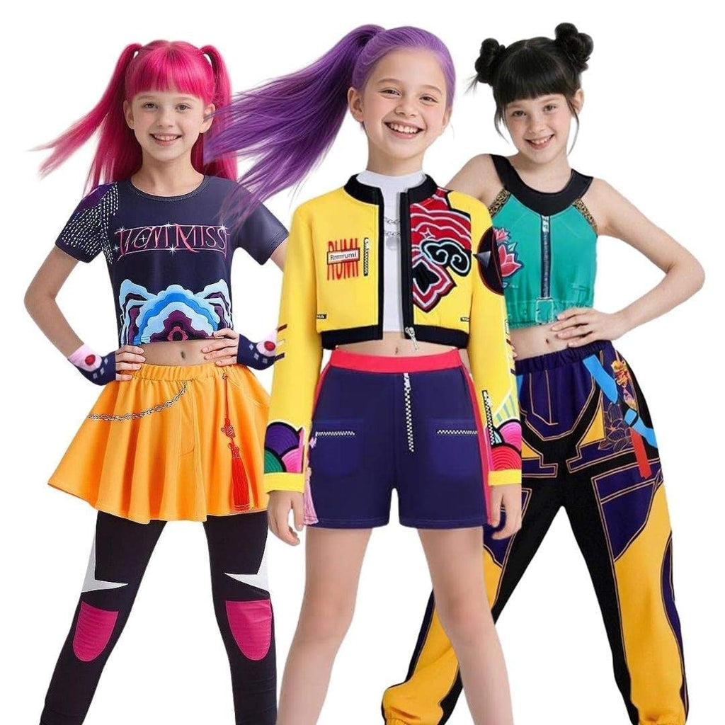 Halloween Hip Hop Dance Costume with Crop Top Shorts and Joggers for Party Performance Wear - Image 2