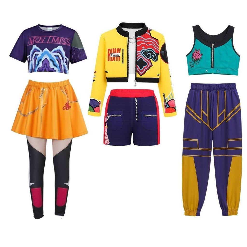 Halloween Hip Hop Dance Costume with Crop Top Shorts and Joggers for Party Performance Wear - Image 4