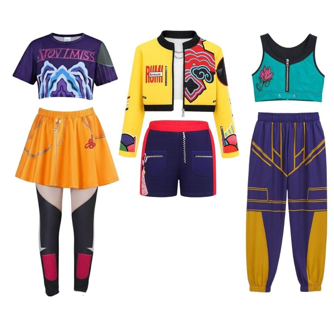 Halloween Hip Hop Dance Costume with Crop Top Shorts and Joggers for Party Performance Wear - Image 4