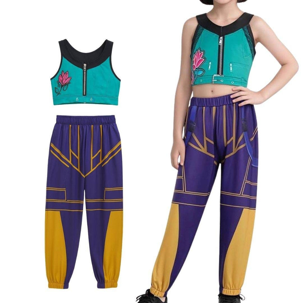 Halloween Hip Hop Dance Costume with Crop Top Shorts and Joggers for Party Performance Wear - Image 8