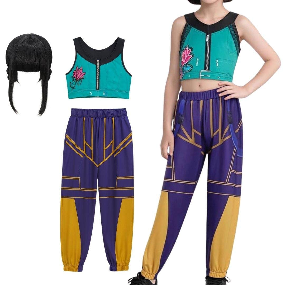 Halloween Hip Hop Dance Costume with Crop Top Shorts and Joggers for Party Performance Wear - Image 9