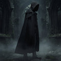 Halloween Hooded Cloak with Cape and Embroidered Trim for Witch Costume Party Red Riding Hood - Image 1