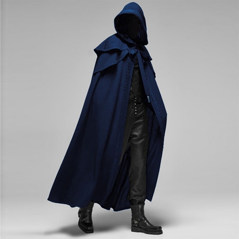Halloween Hooded Cloak with Cape Shoulder Capelet and Decorative Trim for Gothic Costume Party - Image 3