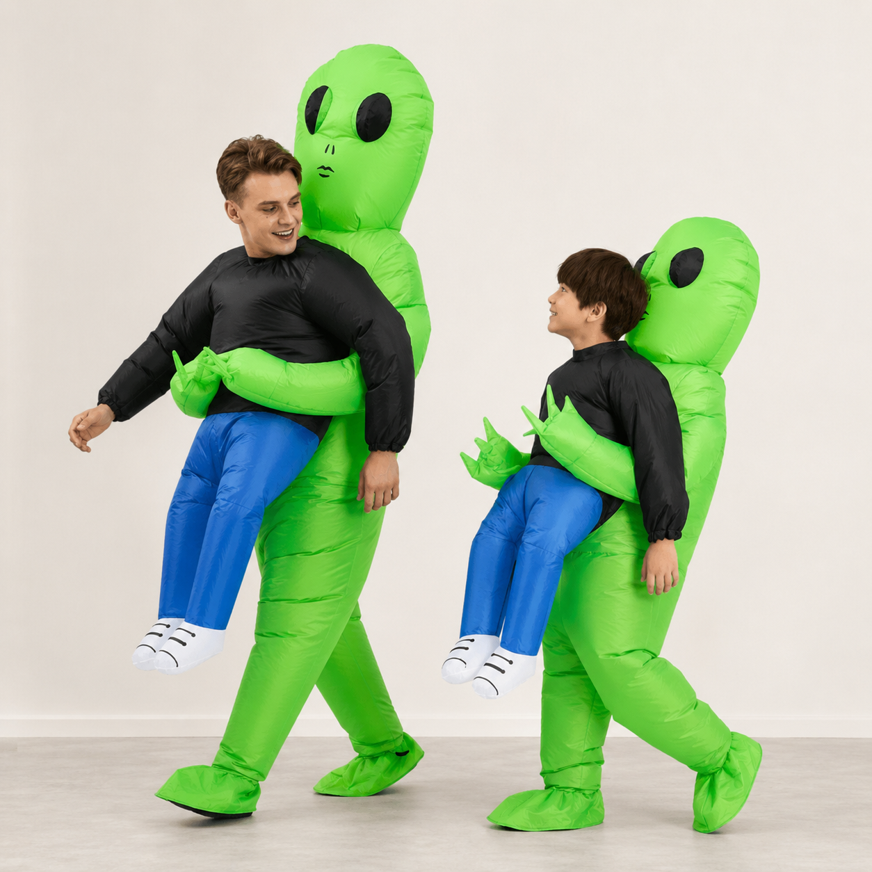 Halloween Inflatable Alien Costume Blow Up Party Outfit with Built-In Fan - Image 1