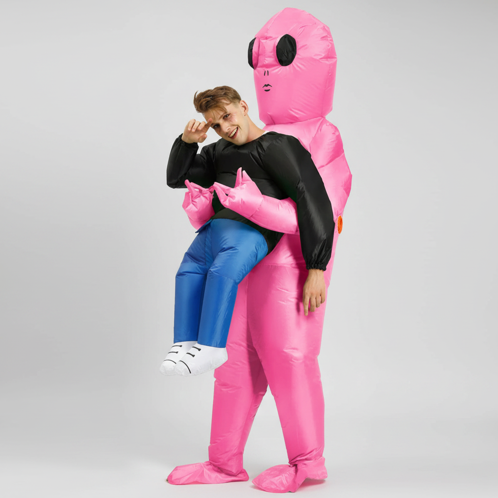 Halloween Inflatable Alien Costume with Dangling Legs and Air Blower Fan - Image 3