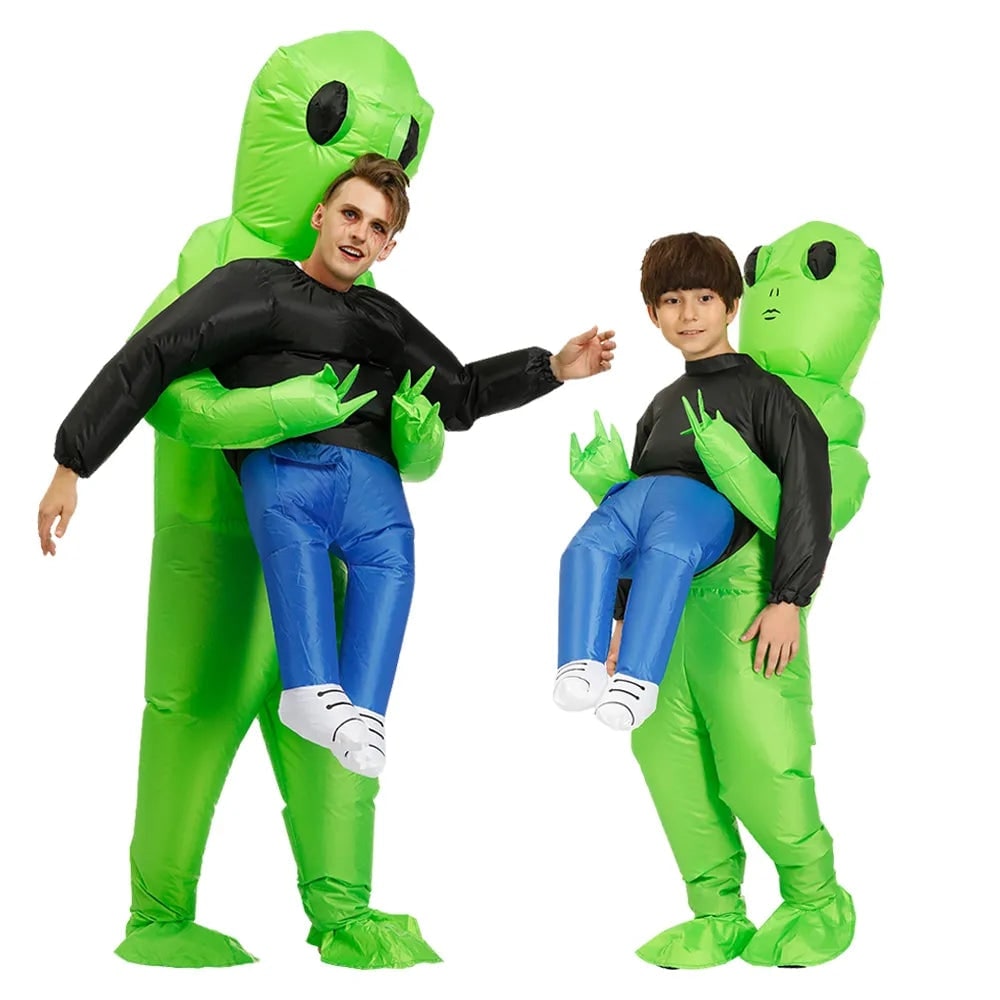 Halloween Inflatable Alien Costume with Dangling Legs and Air Blower Fan - Image 4