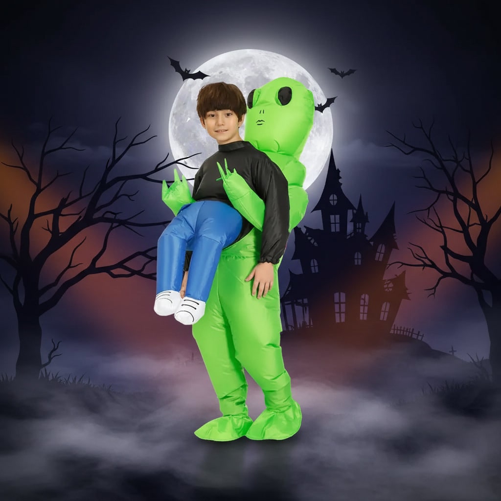 Halloween Inflatable Alien Costume with Dangling Legs and Air Blower Fan - Image 5