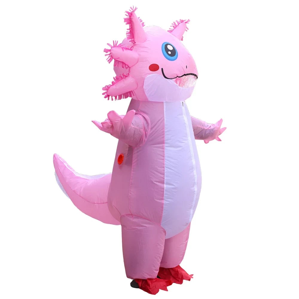 Halloween Inflatable Axolotl Costume with Battery-Operated Fan and Full-Body Design - Image 5