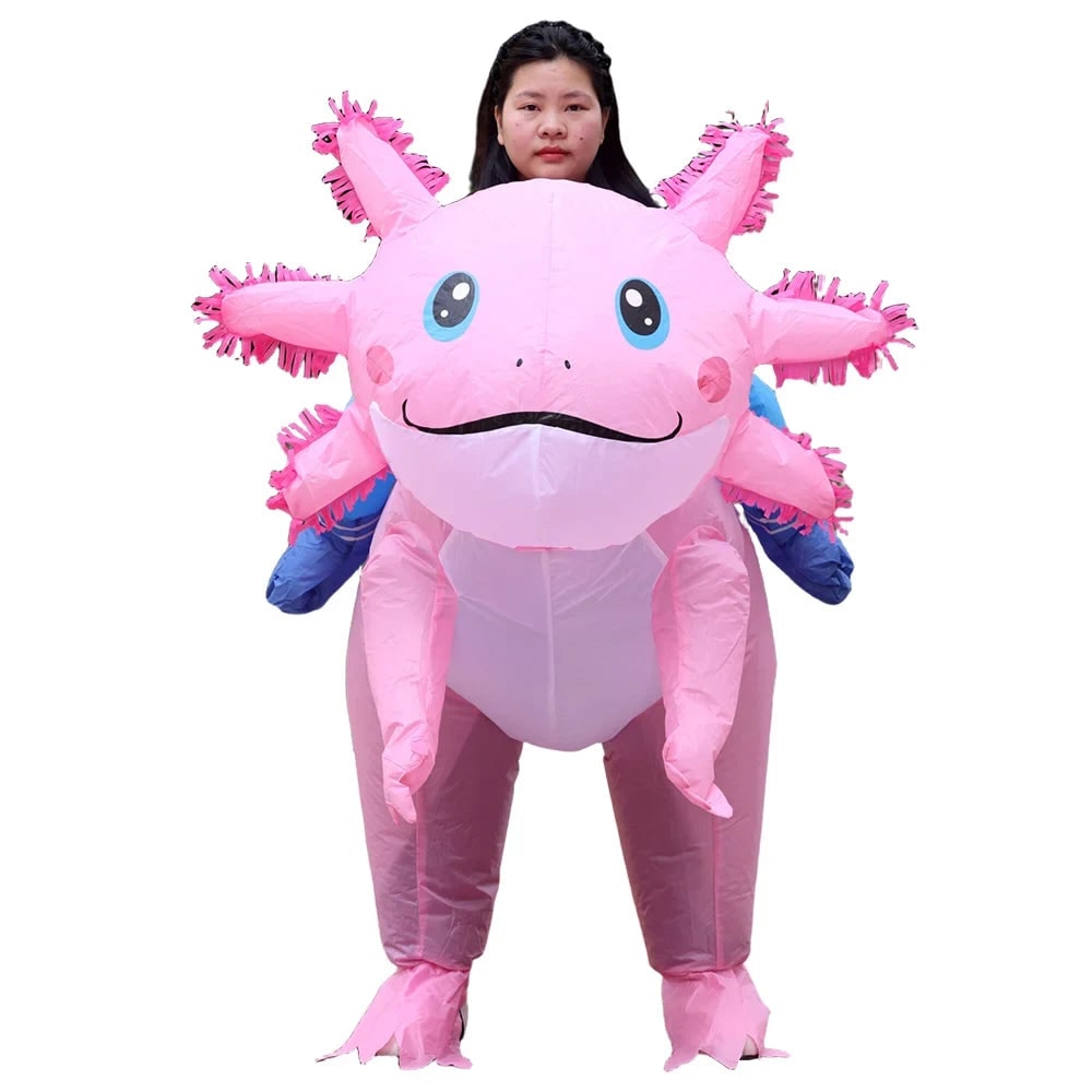 Halloween Inflatable Axolotl Costume with Battery-Operated Fan and Full-Body Design - Image 7