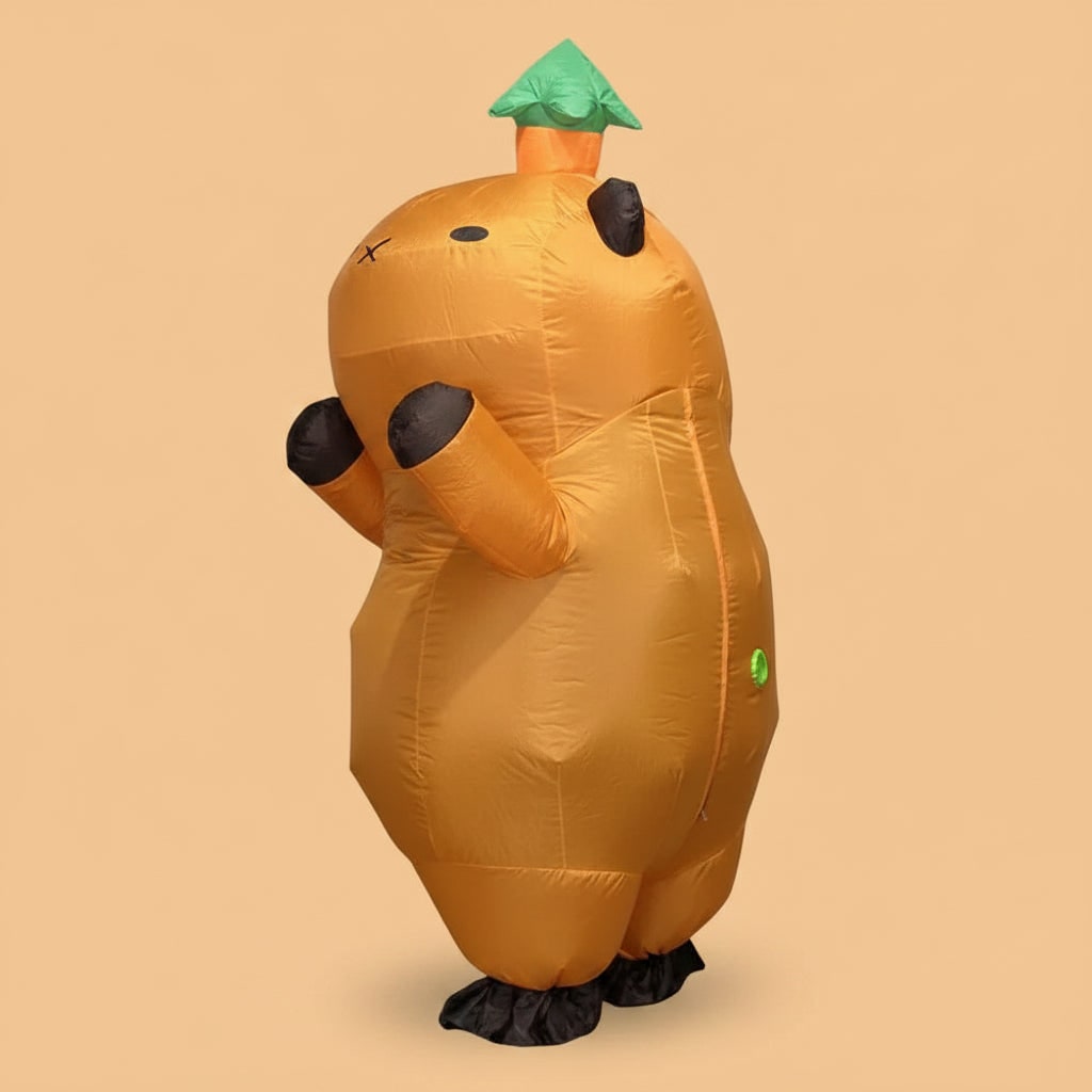 Halloween Inflatable Capybara Costume with Built-In Fan and Mesh Window - Image 3