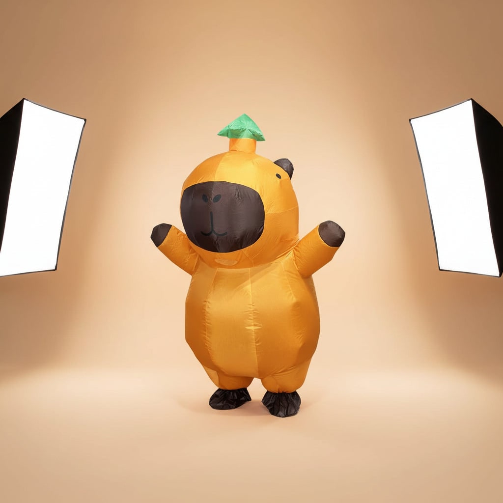 Halloween Inflatable Capybara Costume with Built-In Fan and Mesh Window - Image 5